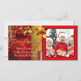 フォトメリークリスマスシーズングリーティングファミリー シーズンカード