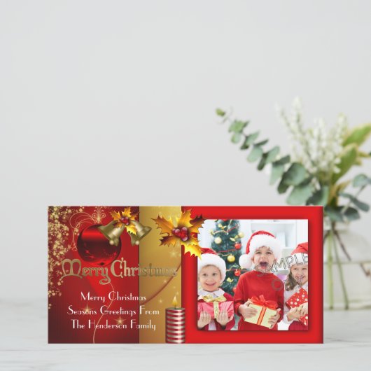 フォトメリークリスマスシーズングリーティングファミリー シーズンカード (スタンド正面)