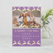 フォトメリークリスマスハッピーディア金ゴールド紫 シーズンカード (スタンド正面)