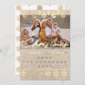 フォトメリークリスマスハッピーニューイヤーアイボリー シーズンカード (正面/裏面)