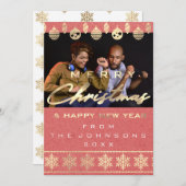 フォトメリークリスマスハッピーニューイヤーサンゴ シーズンカード (正面/裏面)