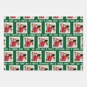 フォトメリークリスマスハッピーニューイヤー3色 ラッピングペーパーシート (正面)