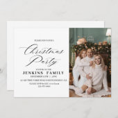 フォトメリークリスマスパーティの招待状カード シーズンカード (正面/裏面)