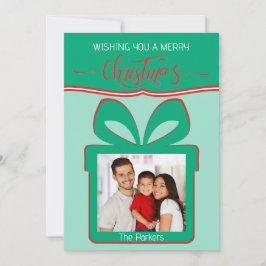 フォトメリークリスマスフラットグリーティングカード カード