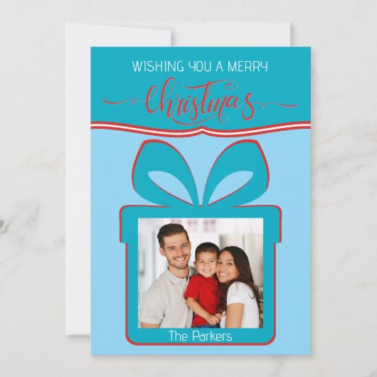 フォトメリークリスマスフラットグリーティングカード カード (正面)