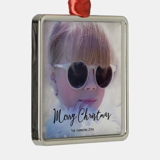 フォトメリークリスマスプレミアムスクエアオーナメント メタルオーナメント (右)