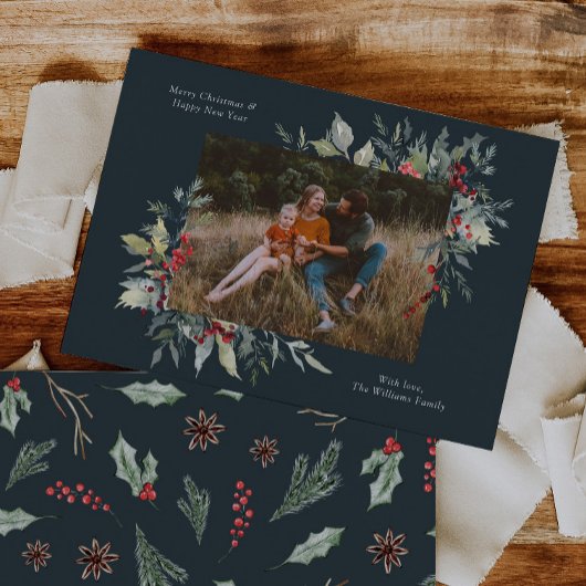 フォトメリークリスマスボタニカルカード シーズンカード