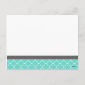 フォトメリークリスマスポストカードティール（緑がかった色）クローバー シーズンポストカード (裏面)