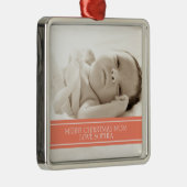 フォトメリークリスマスマムオーナメントコーラル メタルオーナメント (右)