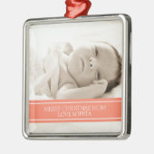 フォトメリークリスマスマムオーナメントコーラル メタルオーナメント (左)