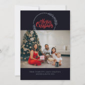 フォトメリークリスマスリース パーソナライズされた シーズンカード (正面)