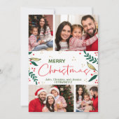フォトメリークリスマスレッドグリーン金ゴールド シーズンカード (正面)