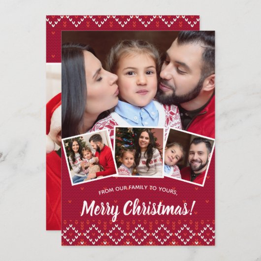 フォトメリークリスマス北欧セーター シーズンカード (正面/裏面)