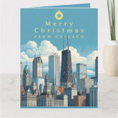 フォトメリークリスマス折り畳みグリーティングカードの追加 カード (正面)