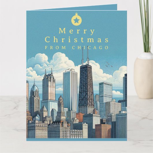 フォトメリークリスマス折り畳みグリーティングカードの追加 カード (正面)