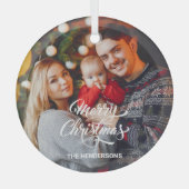 フォトメリークリスマス ガラスオーナメント (正面)