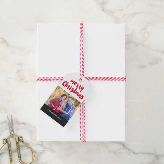 フォトメリークリスマス ギフトタグ (より糸付き)