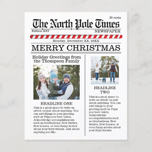 フォトメリー数々のクリスマスおもしろい北極紙 (正面)