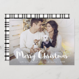 フォトメリー素朴クリスマスとシックなプレイド シーズンカード