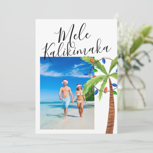 フォトメレカリキマカパーソナライズされたクリスマス シーズンカード (スタンド正面)