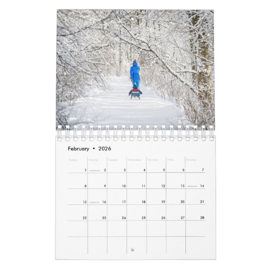 フォトモザイクミックスコラージファミリー2025 カレンダー (2月 2026)