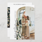 フォトモダンアーチ付きボホクリスマスカード シーズンカード (正面/裏面)