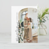 フォトモダンアーチ付きボホクリスマスカード シーズンカード (スタンド正面)