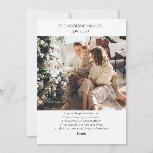 フォトモダンアーチ付きボホクリスマスカード シーズンカード (裏面)