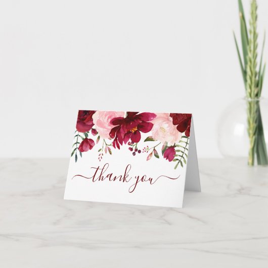 フォトモダンウォーターフローラベビーシャワー感謝していY サンキューカード (正面)