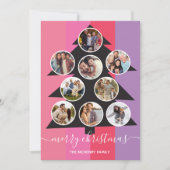 フォトモダンオーナメントクリスマスツリーカード 招待状 (正面)