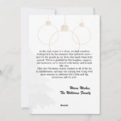 フォトモダンオーナメントグリーンクリスマス シーズンカード (裏面)