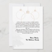 フォトモダンオーナメントグリーンクリスマス シーズンカード (裏面)