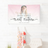 フォトモダンオーバーレイへようこそSweet sixteen 横断幕 (インサイチュ)