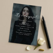 フォトモダンオーバーレイ誕生日サプライズパーティー 招待状