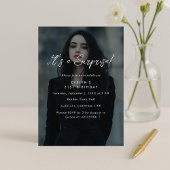 フォトモダンオーバーレイ誕生日サプライズパーティー 招待状