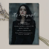 フォトモダンオーバーレイ誕生日サプライズパーティー 招待状