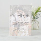 フォトモダンオーバーレイQRコード結婚式招待状 招待状 (スタンド正面)