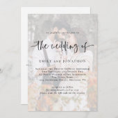 フォトモダンオーバーレイQRコード結婚式招待状 招待状 (正面/裏面)