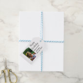 フォトモダンクラシックの名前の追加日付ハッピーバースデー ギフトタグ (より糸つき)