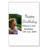 フォトモダンクラシックの名前の追加日付ハッピーバースデー テーブルナンバー (裏面)