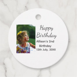 フォトモダンクラシックの名前の追加日付ハッピーバースデー フェイバータグ