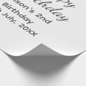 フォトモダンクラシックの名前の追加日付ハッピーバースデー ラッピングペーパー (角)