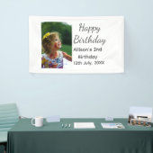 フォトモダンクラシックの名前の追加日付ハッピーバースデー 横断幕 (トレードショー)