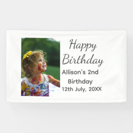 フォトモダンクラシックの名前の追加日付ハッピーバースデー 横断幕