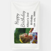 フォトモダンクラシックの名前の追加日付ハッピーバースデー 横断幕 (縦)