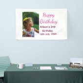 フォトモダンクラシックの名前の追加日付ハッピーバースデー 横断幕 (トレードショー)