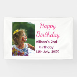 フォトモダンクラシックの名前の追加日付ハッピーバースデー 横断幕