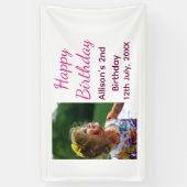 フォトモダンクラシックの名前の追加日付ハッピーバースデー 横断幕 (縦)