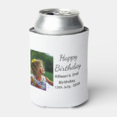フォトモダンクラシックの名前の追加日付ハッピーバースデー 缶クーラー (缶正面)