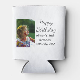 フォトモダンクラシックの名前の追加日付ハッピーバースデー 缶クーラー